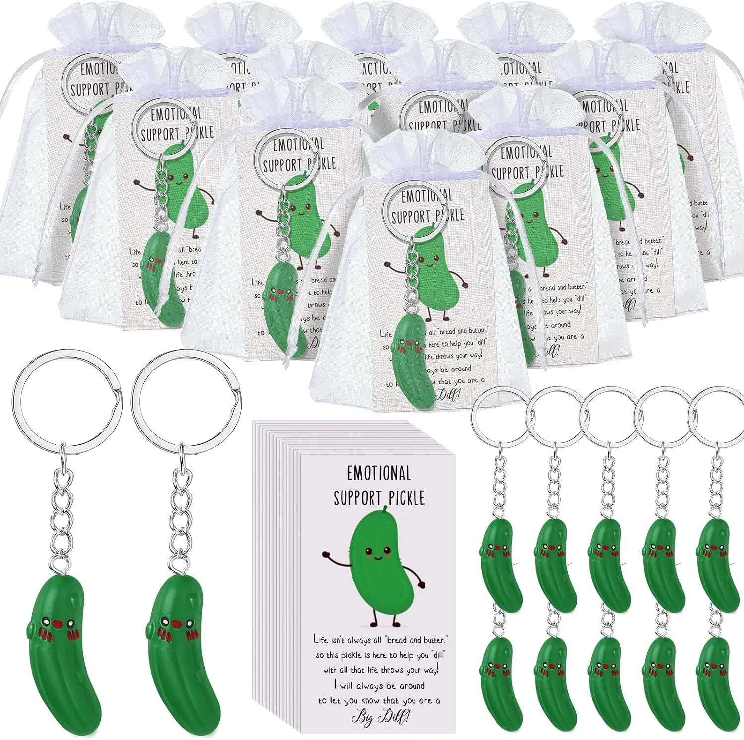 12 Set Inspirational Positive Gifts Keychain Cute Emotional Support Keychain Employee Appreciation Gifts Funny Support Card
