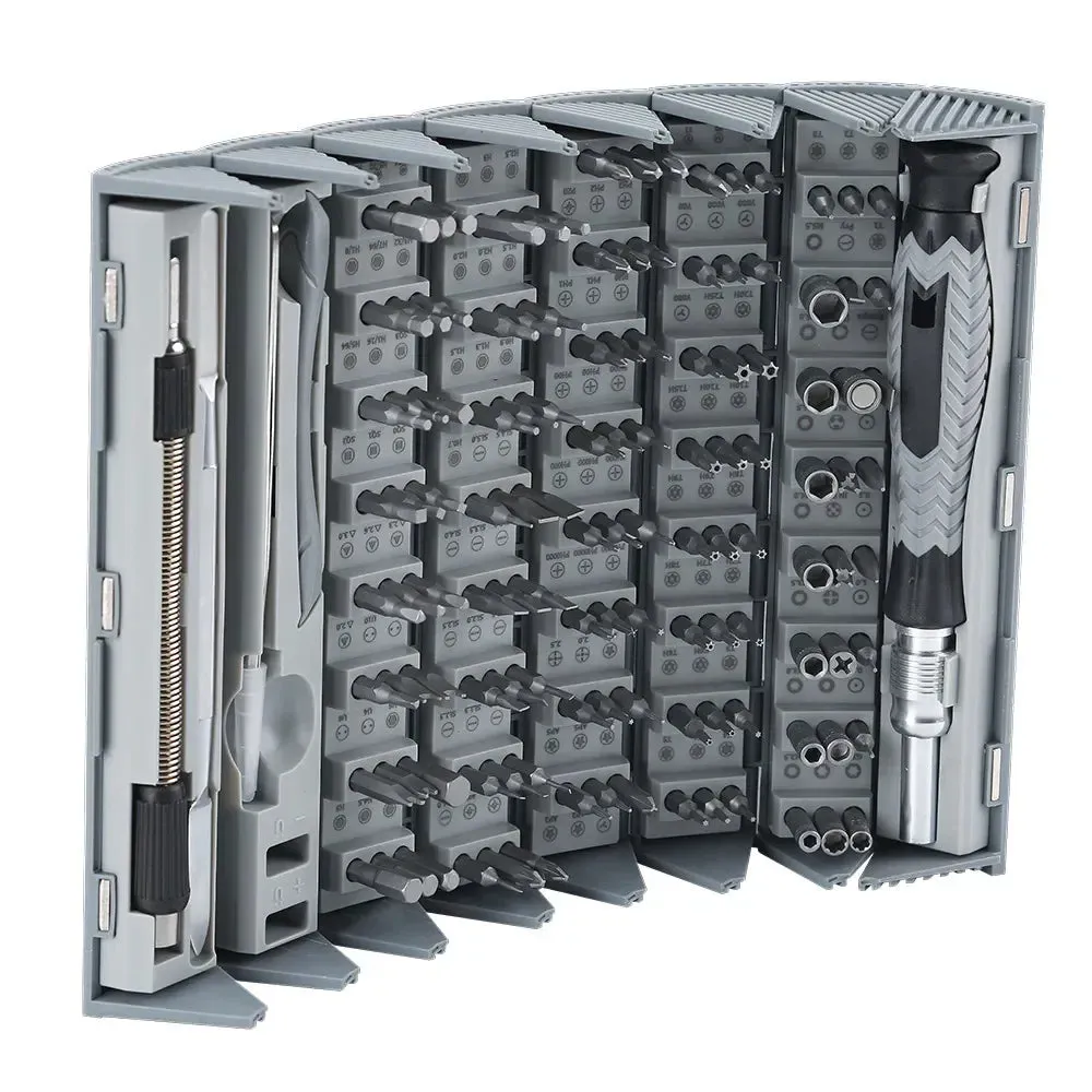 126 Piece Bamboo Manual Screwdriver Set for Precision Maintenance