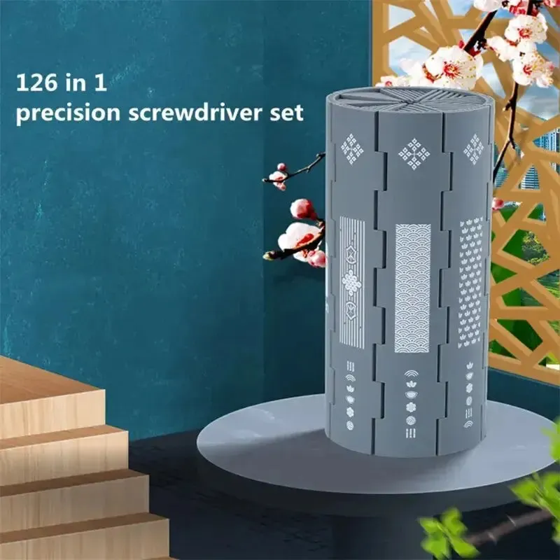 126 Piece Bamboo Manual Screwdriver Set for Precision Maintenance