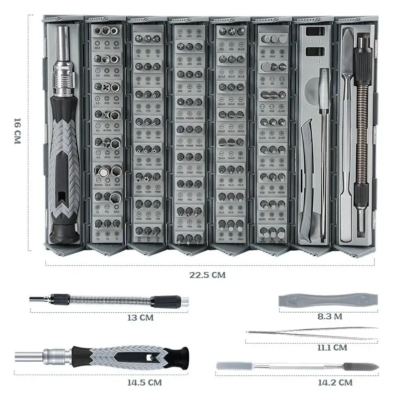 126 Piece Bamboo Manual Screwdriver Set for Precision Maintenance