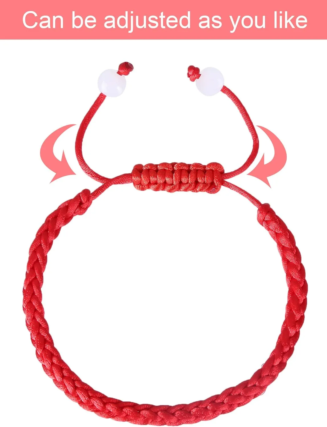 12pcs Braided Kabbalah Bracelets Red Black String Kabbalah Bracelet Handmade Sliding Cord Adjustable Wristband Good Luck Bracelet for Men Women Teen Amulet Gift