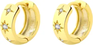 14K Gold Plated Sterling Silver Post Small Chunky Gold Hoop Earrings,Diamond Studded Huggie Earrings for Women 8mm 10mm 12mm