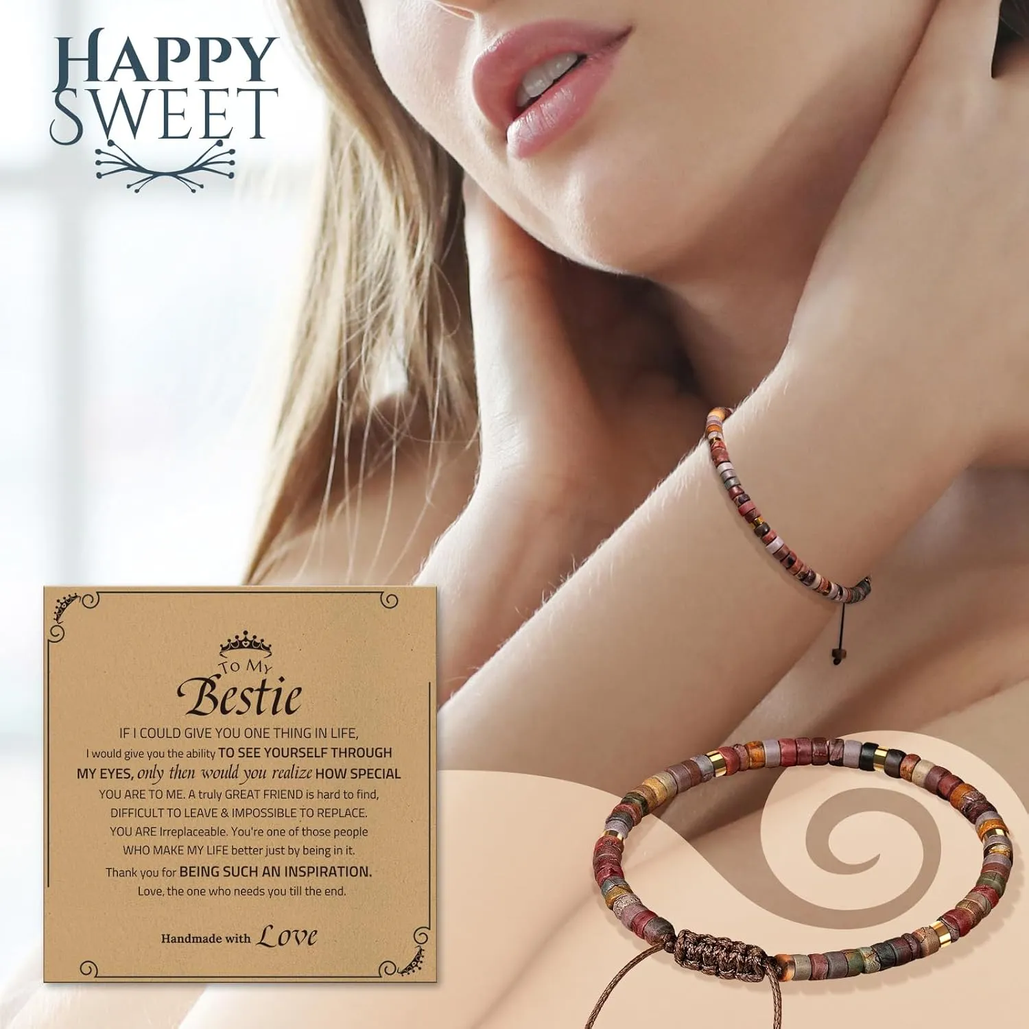 16th 21st 30th 40th 50th 60th 70th 80th Birthday Gifts for Women, Funny Natural Stone Bracelet Birthday Gifts for Her Mom Grandma Daughter Sister Friend