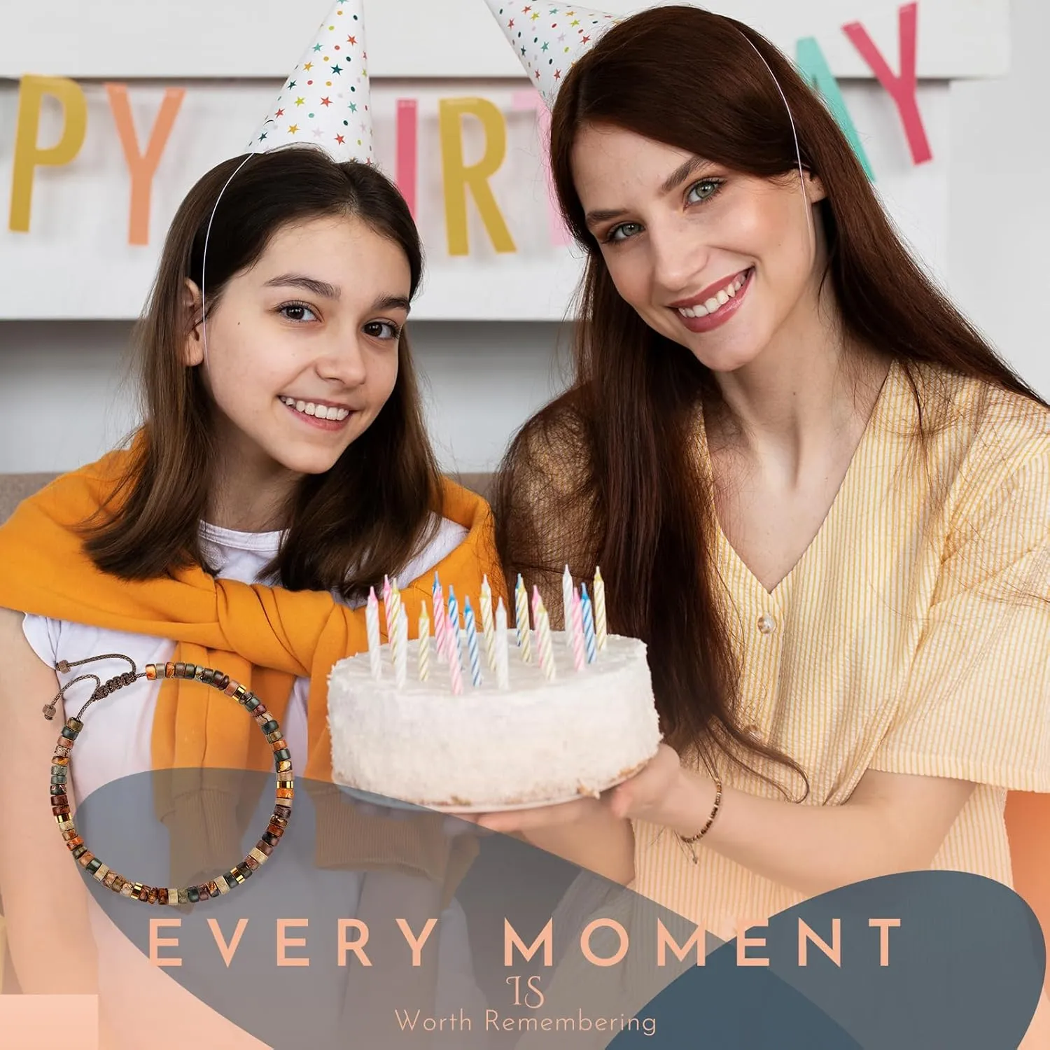 16th 21st 30th 40th 50th 60th 70th 80th Birthday Gifts for Women, Funny Natural Stone Bracelet Birthday Gifts for Her Mom Grandma Daughter Sister Friend