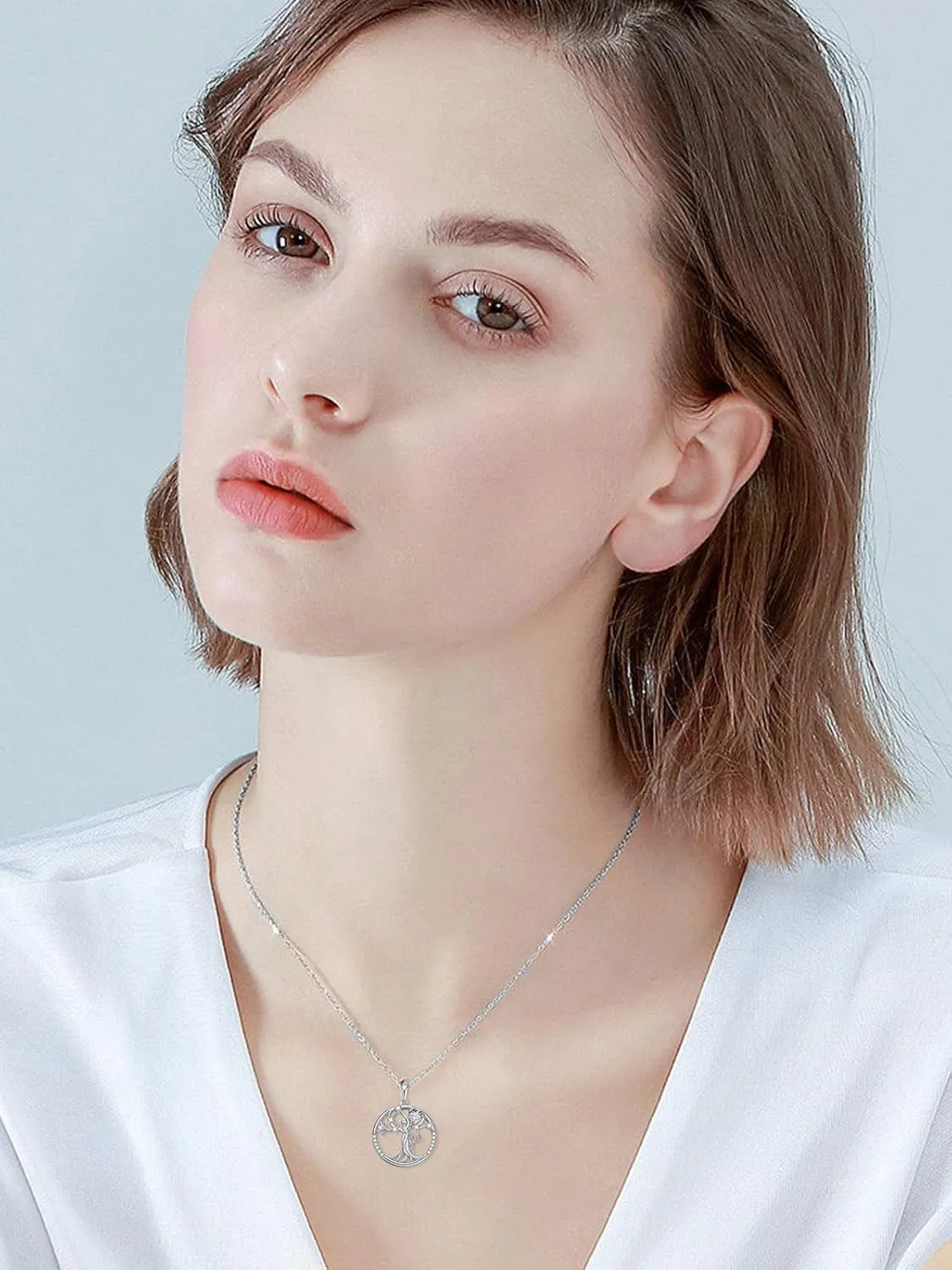 1CT Heart-cut Moissanite Tree of Life Necklace for Women, 18K Gold Plated Sterling Silver Moissanite Diamond Tree of Life Mom Mother 1/2 Child Necklace Christmas Gifts for Mom Her Grandma Wife,18 2 Inch