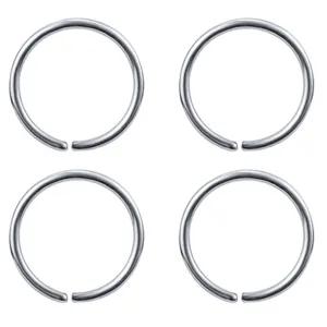 2 Pairs Set Nose Cartilage Nose Rings Small Hoops Earrings Set for Women Tragus Septum Helix Thin Multiple Piercing (8mm/ 22 gauge/ 2 pairs, Argentium Silver 935)