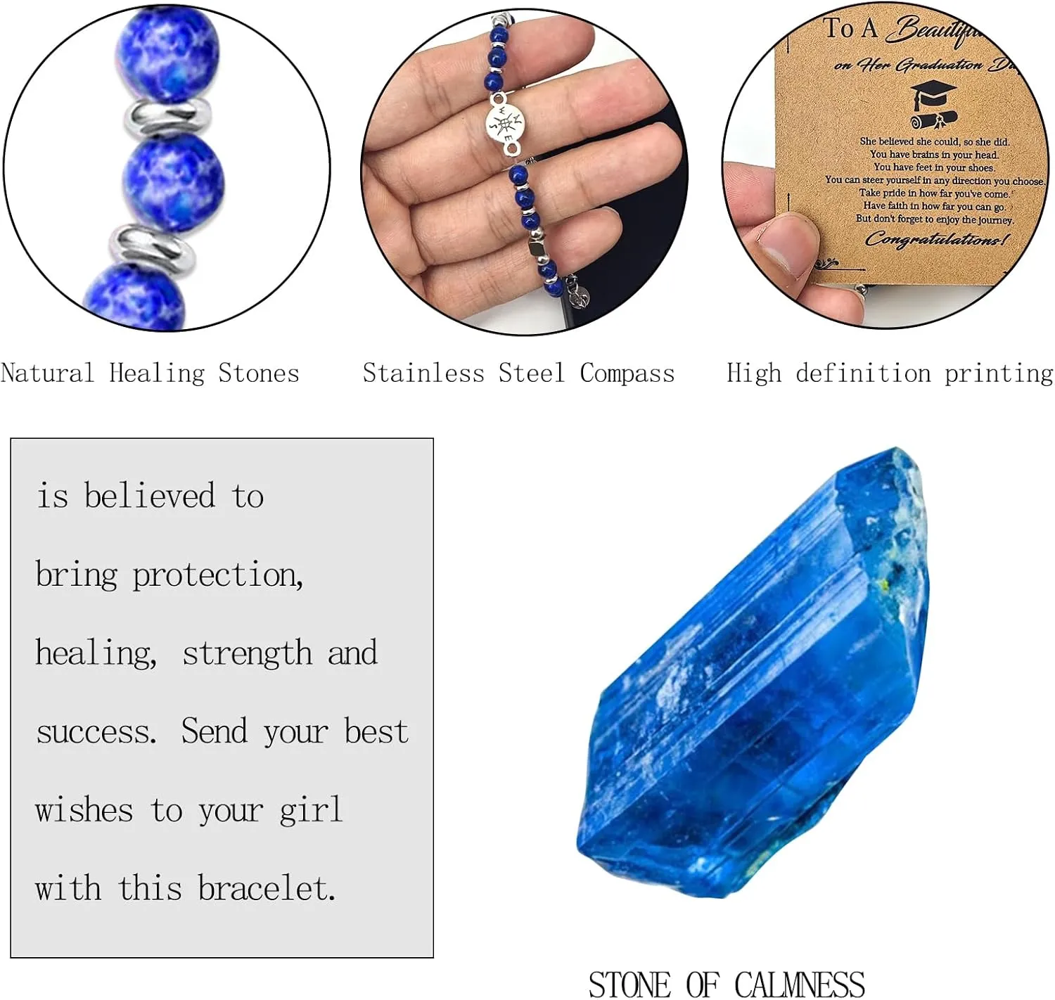 2025 Graduation Gifts for Her,Graduation Bracelets Inspirational Compass Bracelet Class of 2025 Graduate Gifts Middle School High School College Bachelor Masters Women Daughter Friends