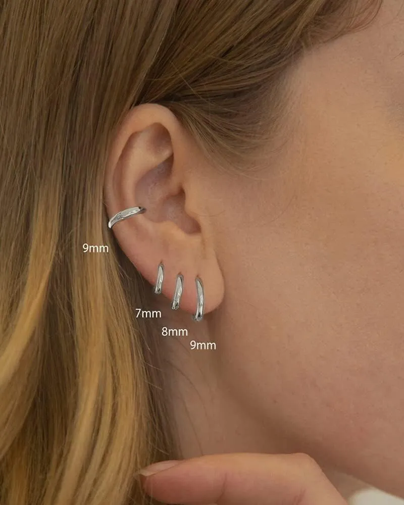 20g Tiny Small Hoop Cartilage Minimalist Earrings for Women Sensitive Ears 925 Sterling Silver 14K Gold Plated Sleeper Tragus Hinged Huggie Hoops Hypoallergenic Upper Ear Piercing Jewelry Gifts