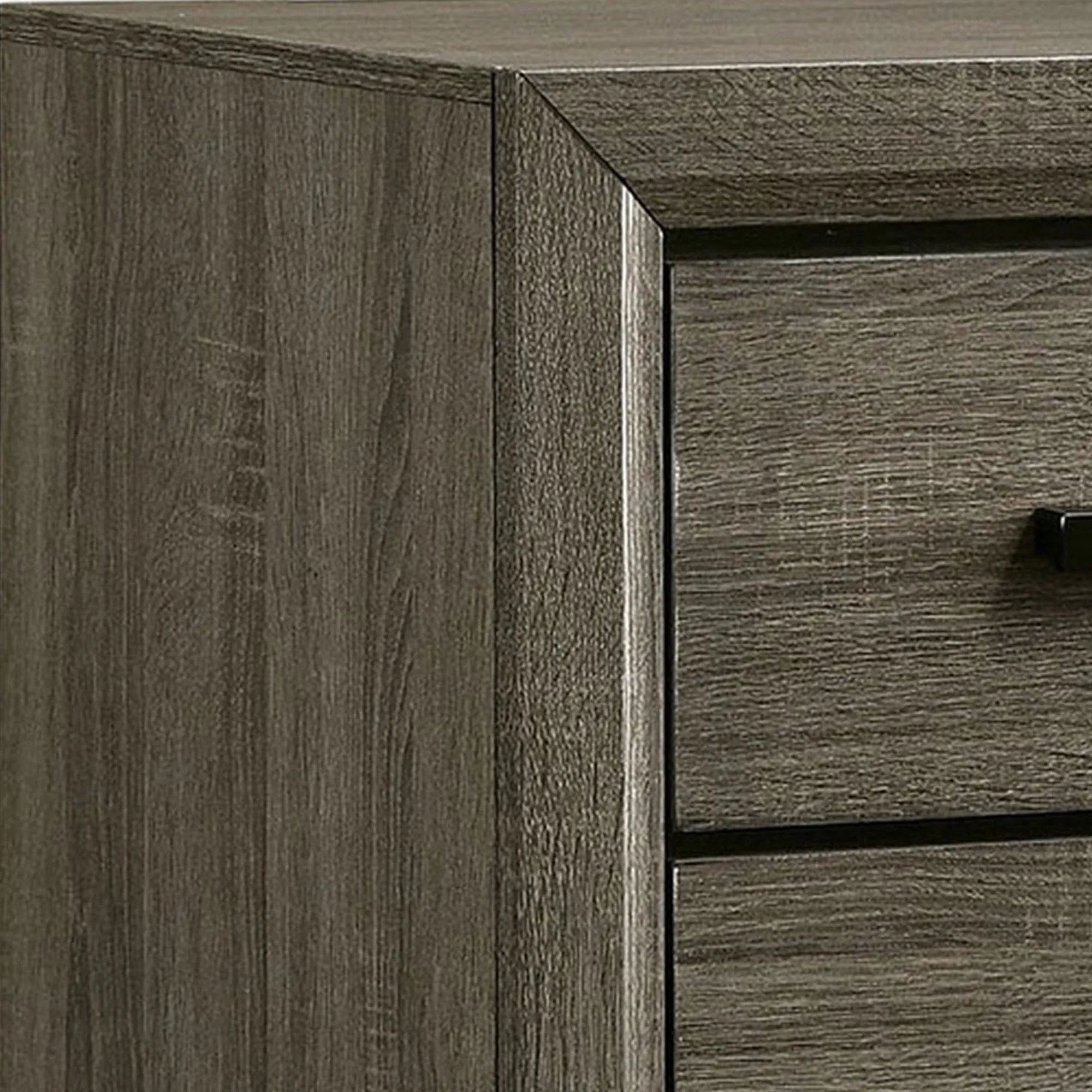 24 Inch 2 Drawer Wooden Nightstand with Finger Pulls, Brown By Benzara