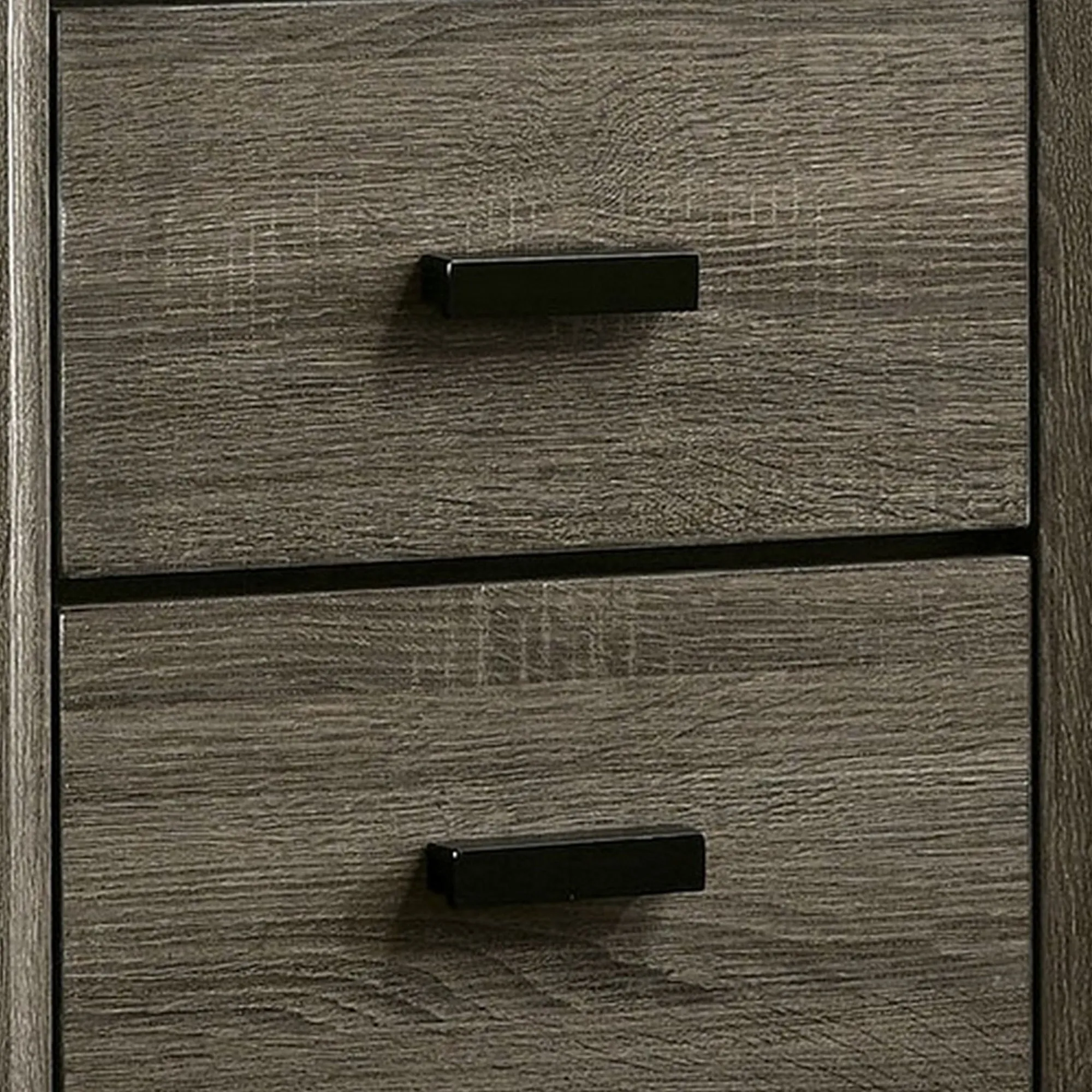 24 Inch 2 Drawer Wooden Nightstand with Finger Pulls, Brown By Benzara