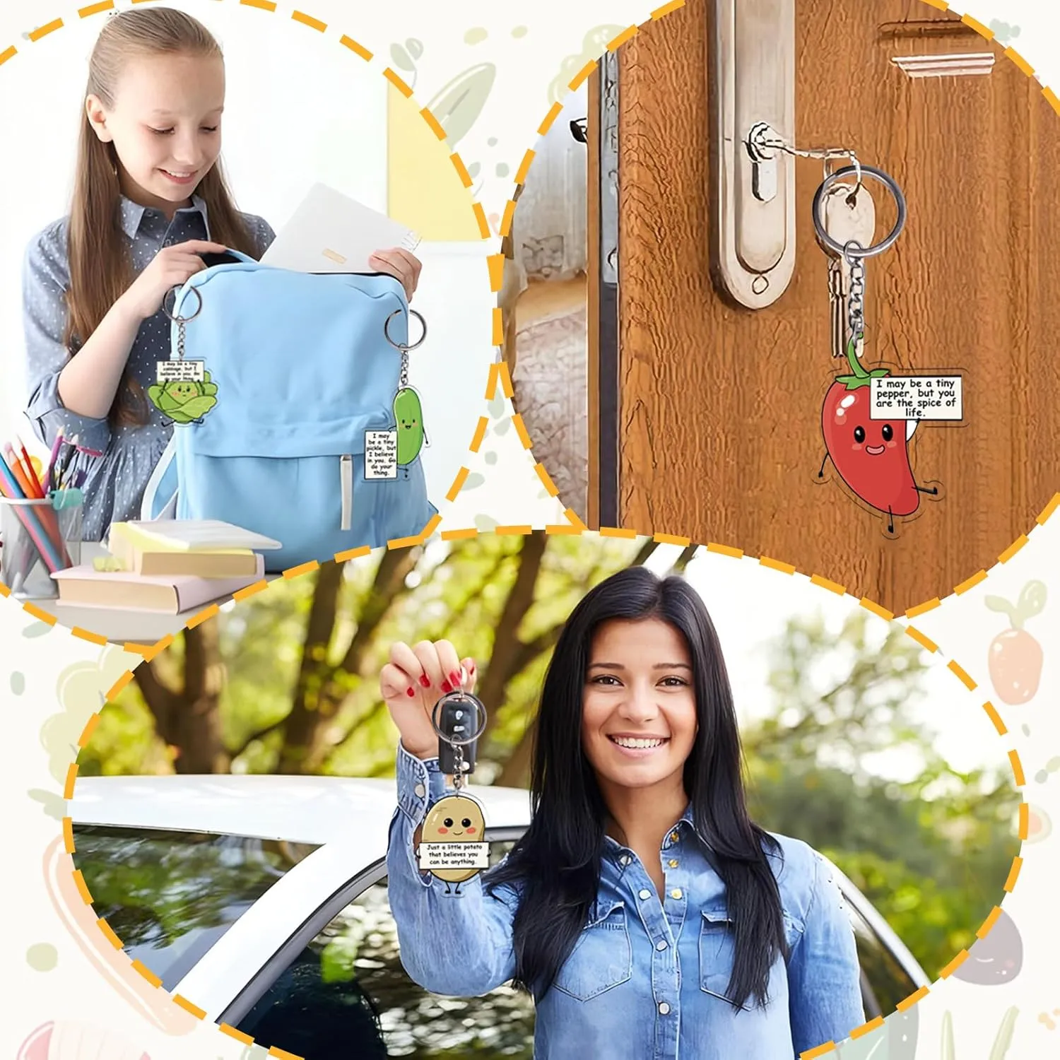 24 Sets Emotional Support Keychain Positive Gifts with Card Funny Inspirational Keychains Employee Appreciation Gifts