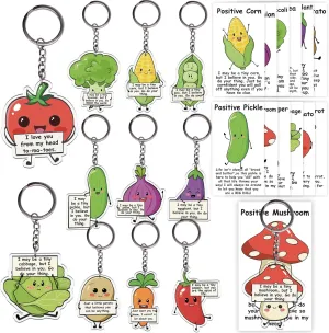 24 Sets Emotional Support Keychain Positive Gifts with Card Funny Inspirational Keychains Employee Appreciation Gifts