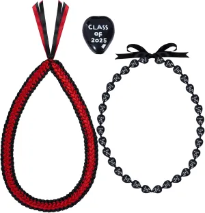 2Pcs Graduation Leis Class of 2025 Nut Leis Beads Ribbon Hawaiian Style for Graduation Party Accessories