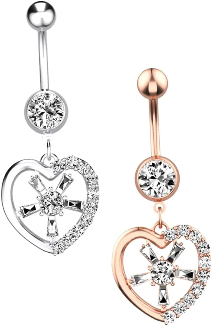 2pcs Stainless Steel Navel Rings Fashion Metal Navel Button Jewelry for Piercings Body Piercing Adornments