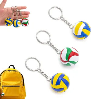 3 PCS Volleyball Keychains Portable Volleyball Keyring Volleyball Accessories Mini Volleyball Pendant for Men Women
