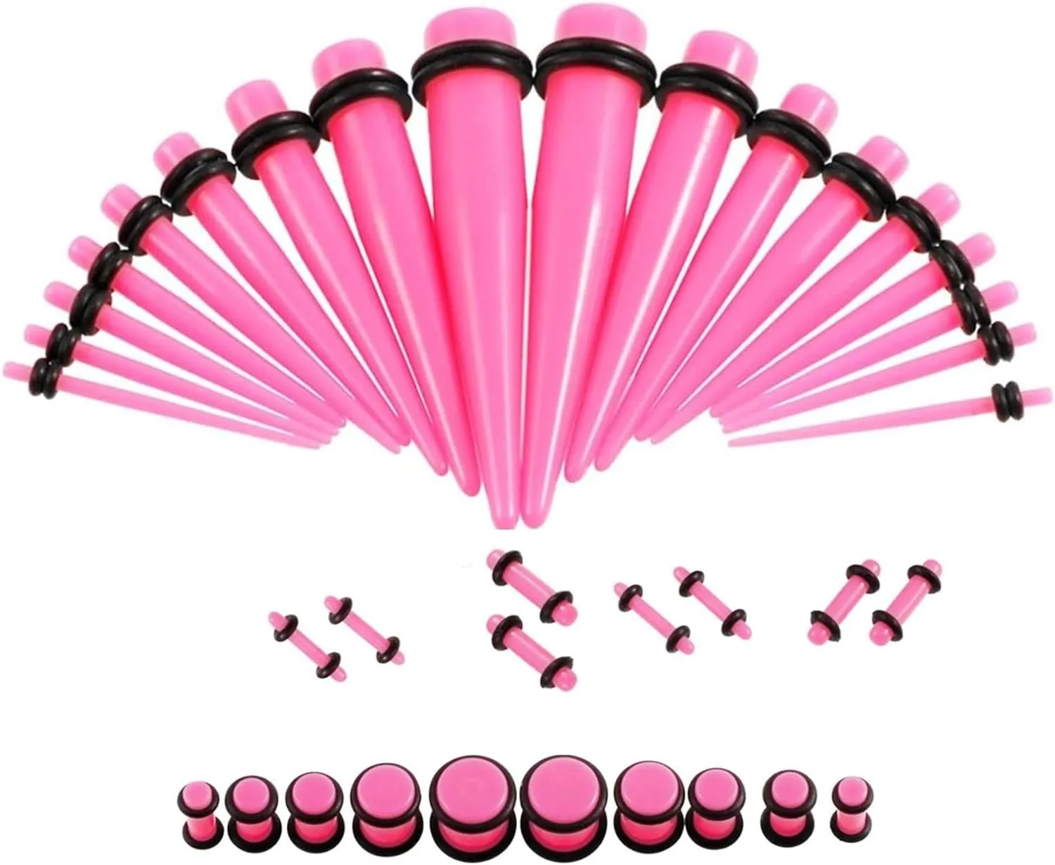 36PCS Ear Stretching Kit 14G-00G  Acrylic Plugs, Gauges, Tapers, Silicone Tunnels  Lightweight Expanders for Men & Women  Complete Set for Safe and Comfortable Ear Stretching, Multiple Sizes