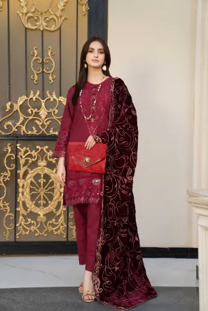 3PC VELVET SHAWL COLLECTOIN BY AABPARA ABV6