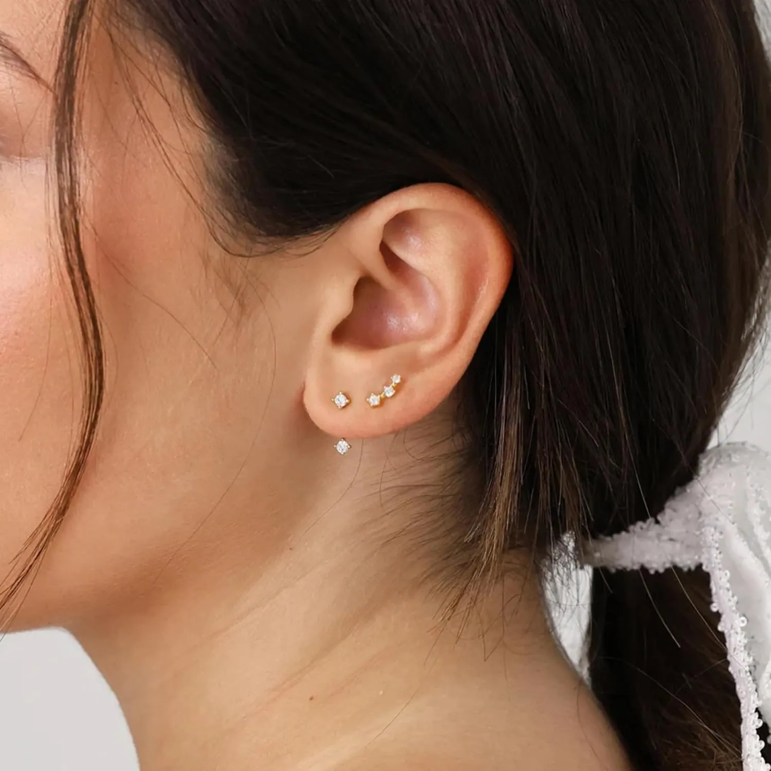 4 Pairs Gold Hoop Earrings for Women Trendy Small 14k Gold Plated Huggie Earring Set,Huggie Earrings Multiple Piercing Hypoallergenic Chunky Open Hoops Cartilage Earrings for Women