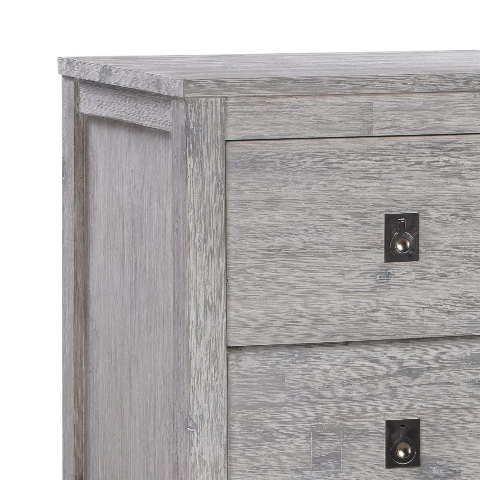 4-Piece Bedroom Suite in Queen Size White Ash Color - Bed, Bedside Table, Tallboy