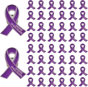 50 Pcs Memorial Ribbon Pins Funeral Metal Pins Forever In Our Hearts For Funeral Mourning Event