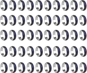50Pcs Wholesale Lots Pack Mood Rings Vintage Mixed Color Changeable Emotion In Bulk Cheap For Adults Mens Women Teen Bands Comes In A Box Mixed Size 6-10 Jewelry Gifts Valentines Birthday Party