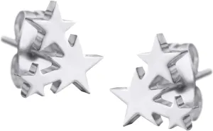 555Jewelry Delicate Small Tiny Triple Stars Stud Earrings for Women