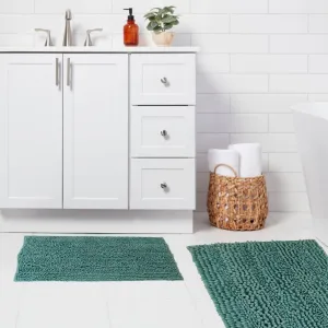 568-7742, 2 PC Capri Aqua Chenille Rug Set