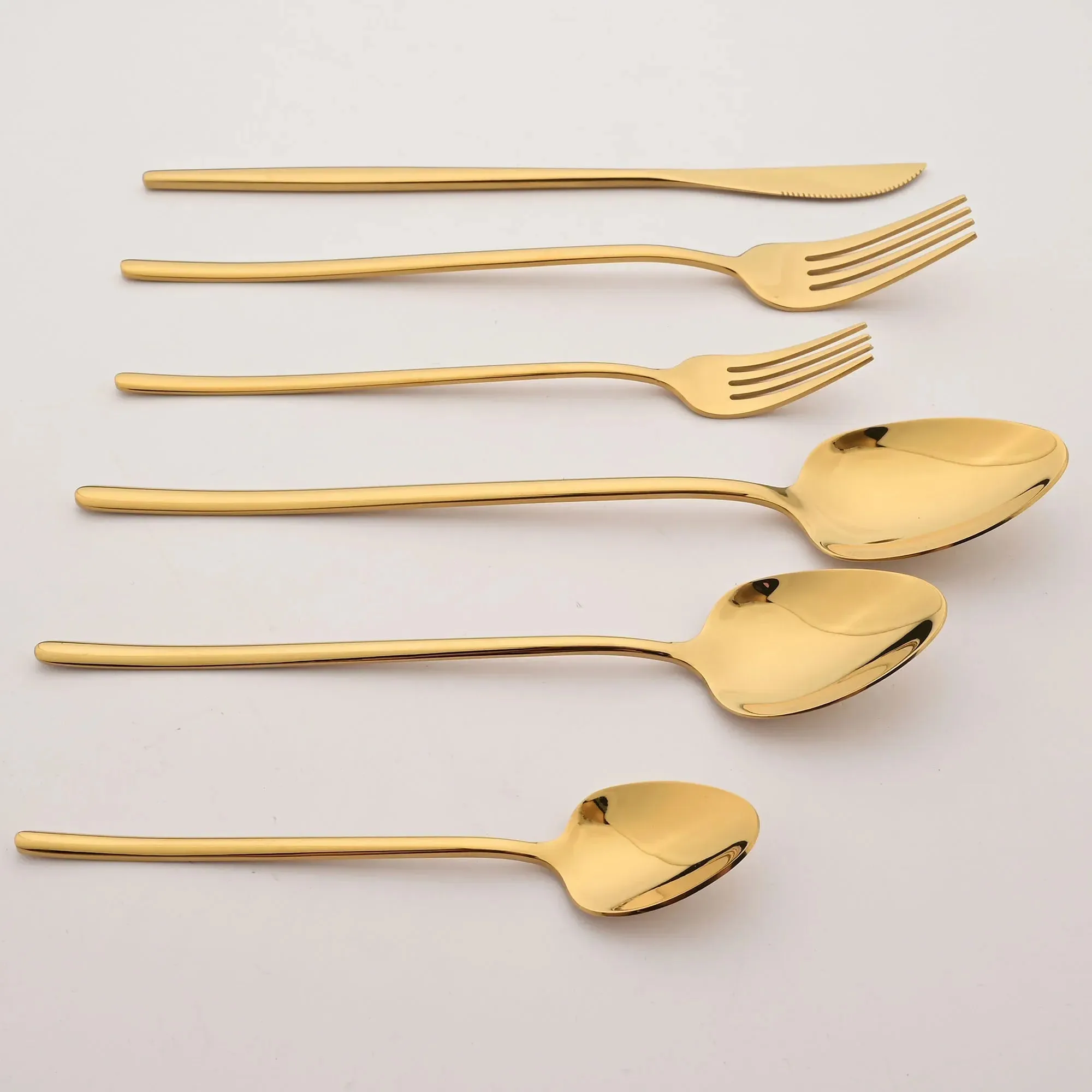 6 Piece Black Gold Stainless Steel Cutlery Set