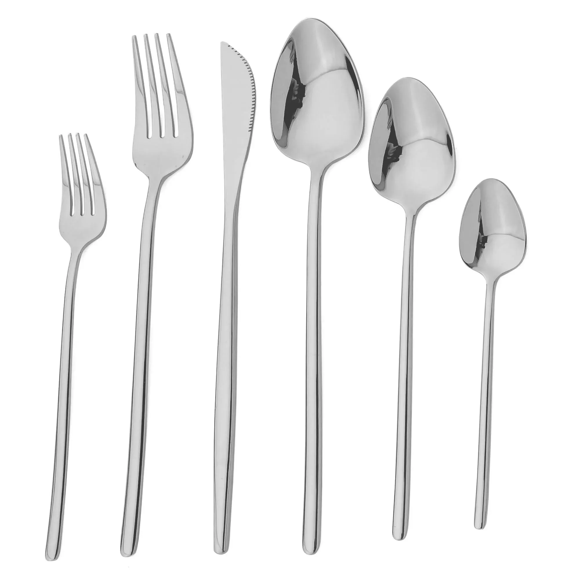 6 Piece Black Gold Stainless Steel Cutlery Set