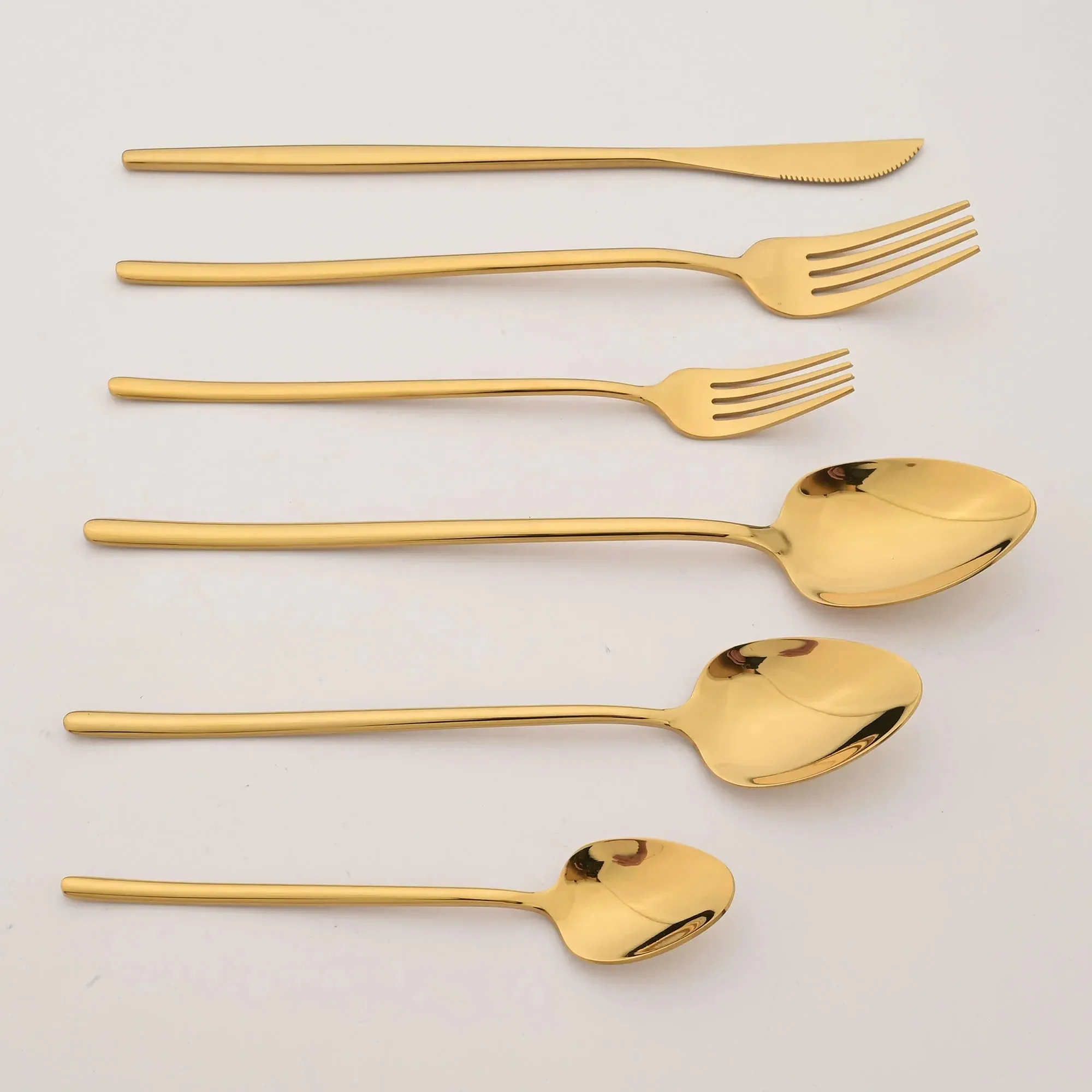 6 Piece Black Gold Stainless Steel Cutlery Set