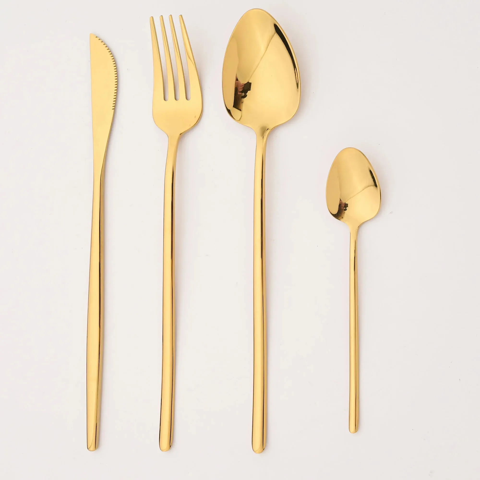 6 Piece Black Gold Stainless Steel Cutlery Set