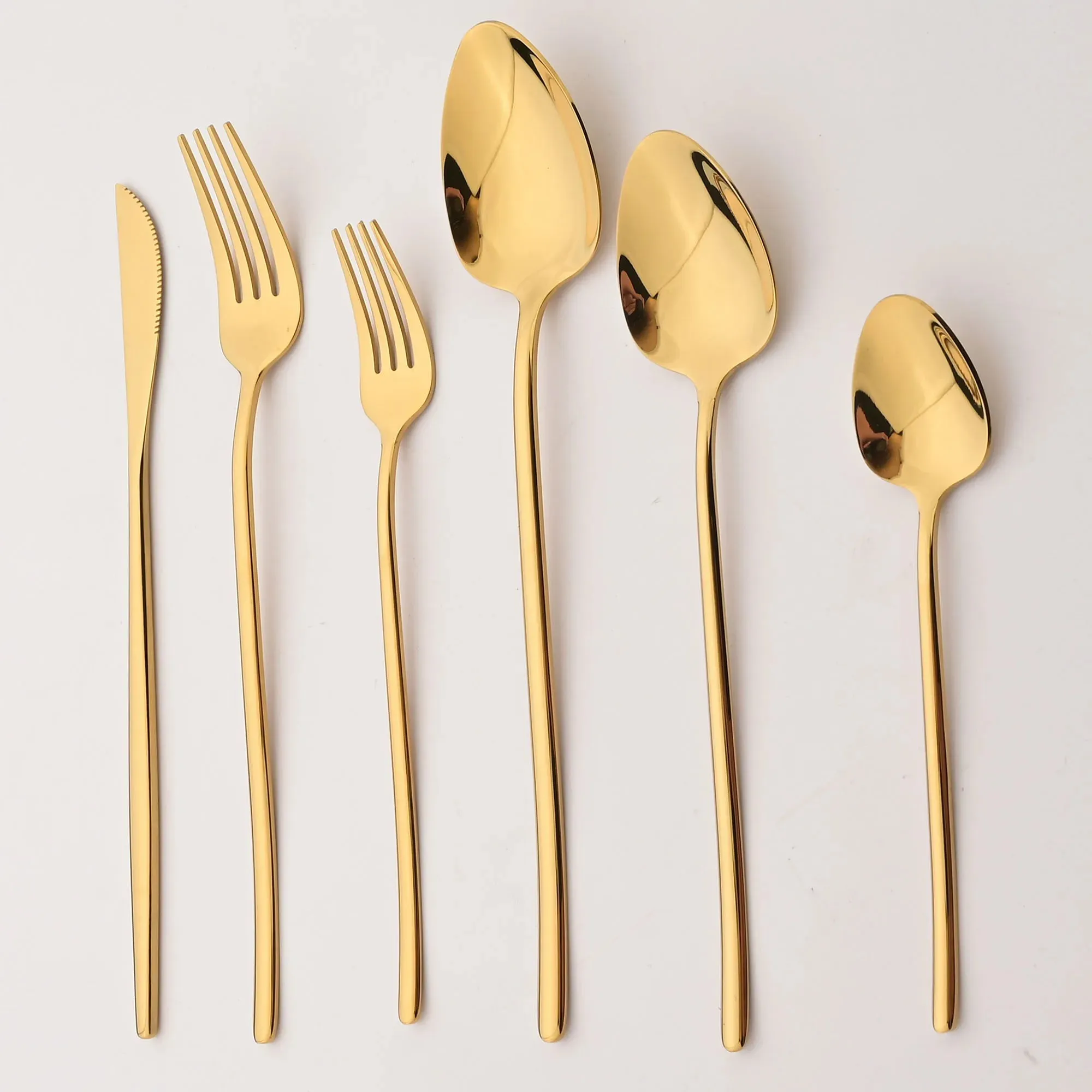 6 Piece Black Gold Stainless Steel Cutlery Set