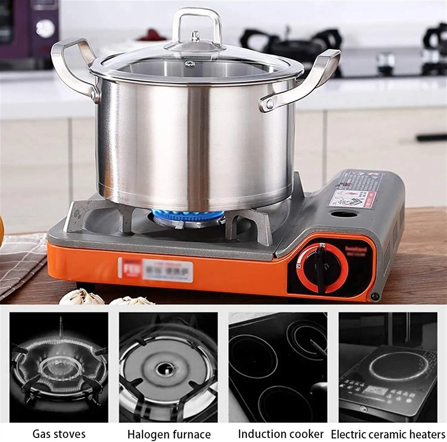 6-Piece Kitchen Cookware Set | 430 Stainless Steel Pots and Pans | Milk Stock Pot Set