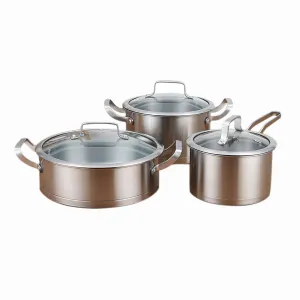 6-Piece Kitchen Cookware Set | 430 Stainless Steel Pots and Pans | Milk Stock Pot Set