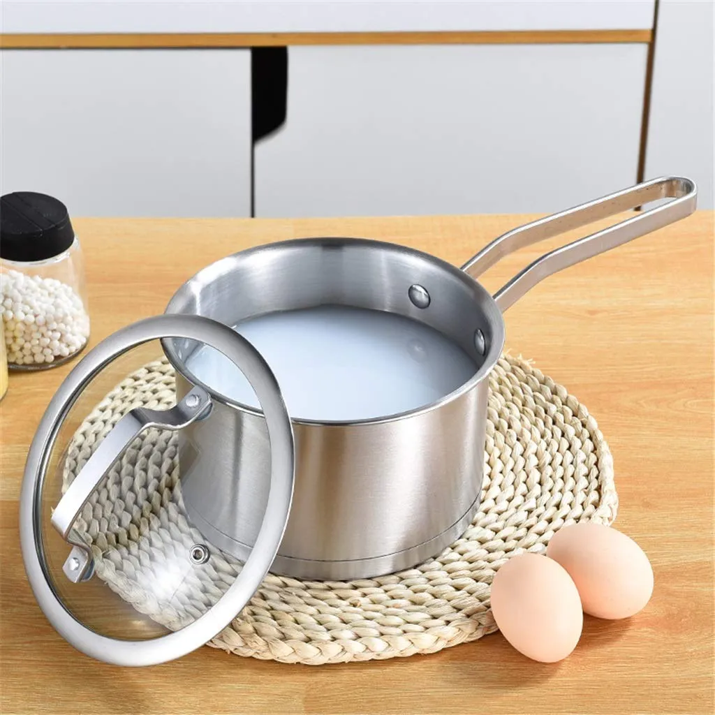 6-Piece Kitchen Cookware Set | 430 Stainless Steel Pots and Pans | Milk Stock Pot Set