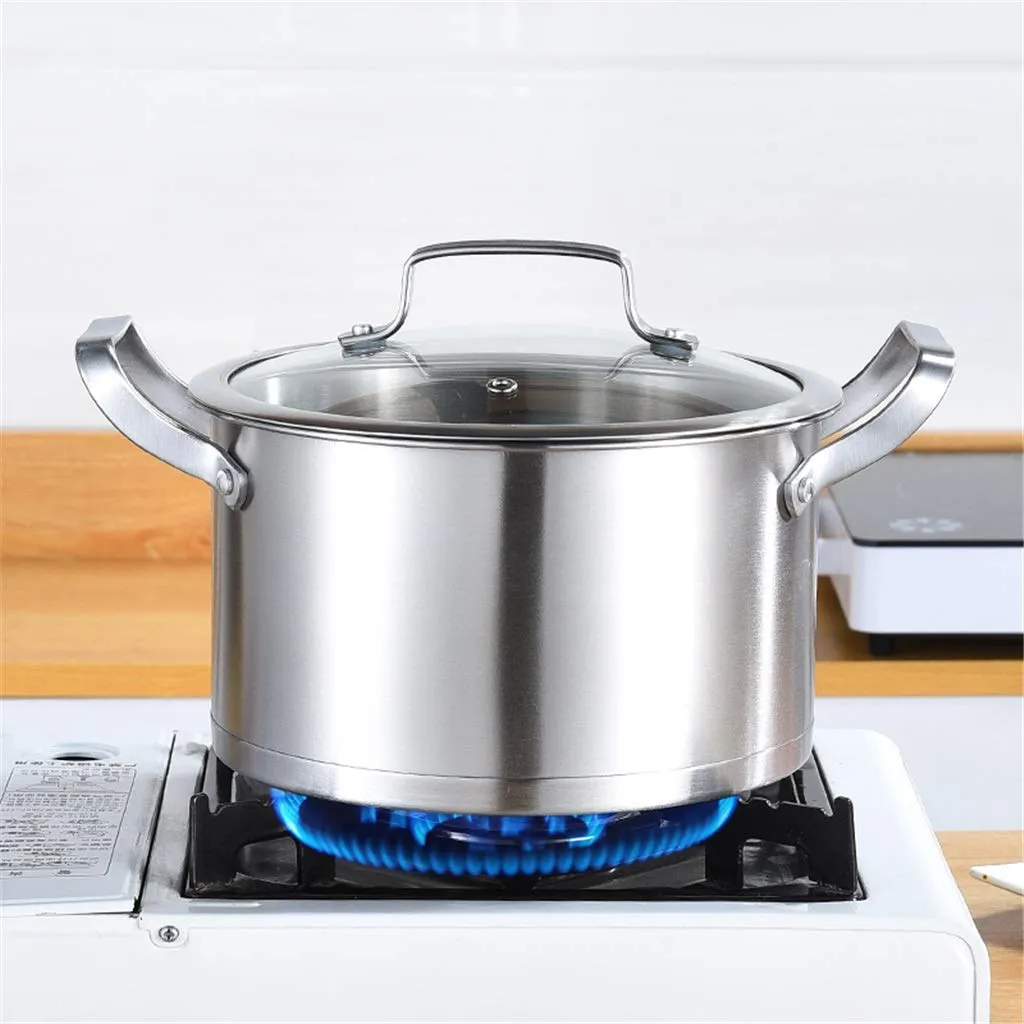 6-Piece Kitchen Cookware Set | 430 Stainless Steel Pots and Pans | Milk Stock Pot Set