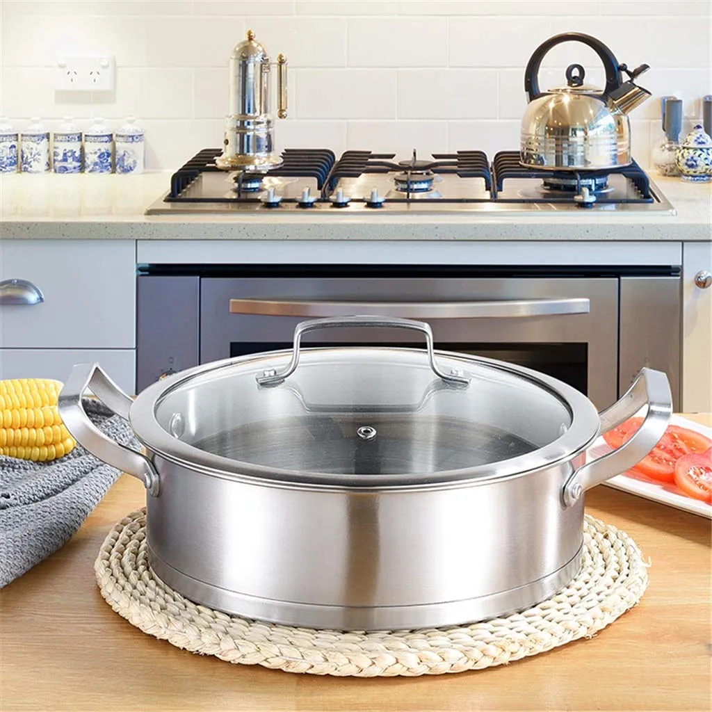 6-Piece Kitchen Cookware Set | 430 Stainless Steel Pots and Pans | Milk Stock Pot Set