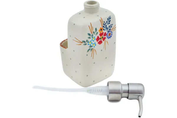 7" Soap dispenser with holder - Rustic Field Flowers Red
