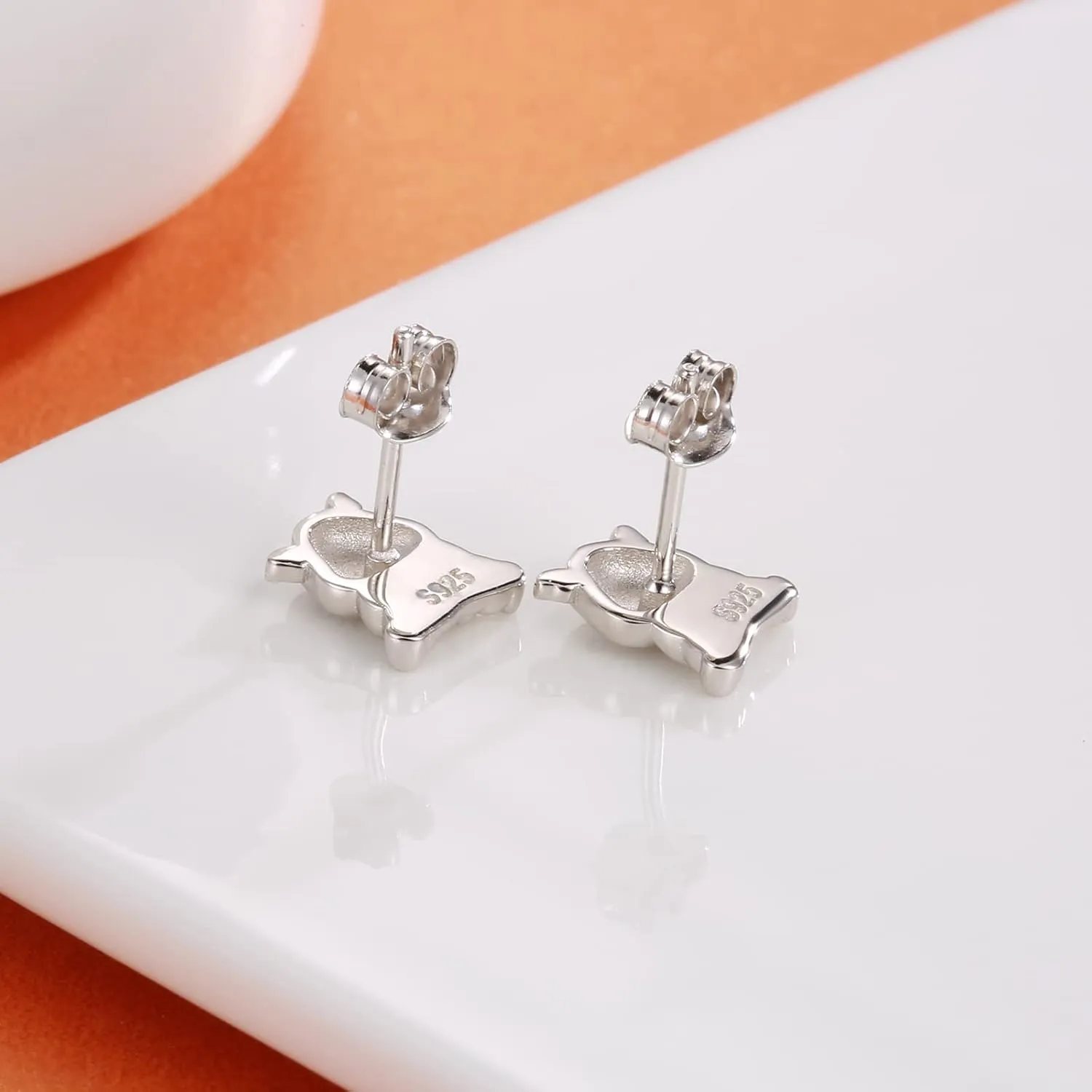 925 Sterling Silver Animal Earrings Hypoallergenic Cow Guinea Pig Otter Monkey Giraffe Panda Bunny Dragonfly Stud Earrings for Women Jewelry Gifts
