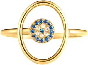 925 Sterling Silver Blue Evil Eye CZ Rings for Women Men Dainty Band 14K Gold Plated Circle Stacking Middle Finger Elegant Sparkly Crystal Fashion Good Luck Protection Birthday Graduation Jewelry Gift