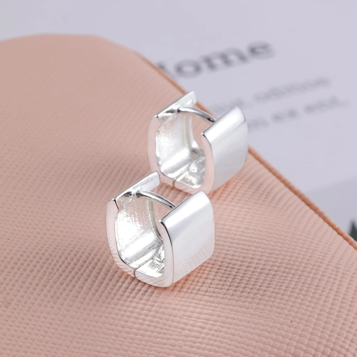 925 Sterling Silver Chunky Hoop Earrings for Women Hypoallergenic Silver Earrings Chunky Huggie Square Hoop Earrings Minimalist Silver Hoops Earrings for Jewelry Gifts