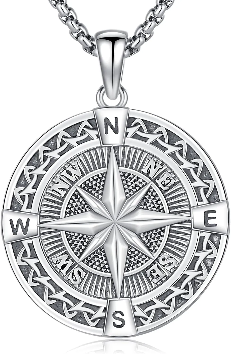 925 Sterling Silver Compass Necklace for Women Men Nautical Pendant Jewelry Gift for Adventurers Compass Jewelry