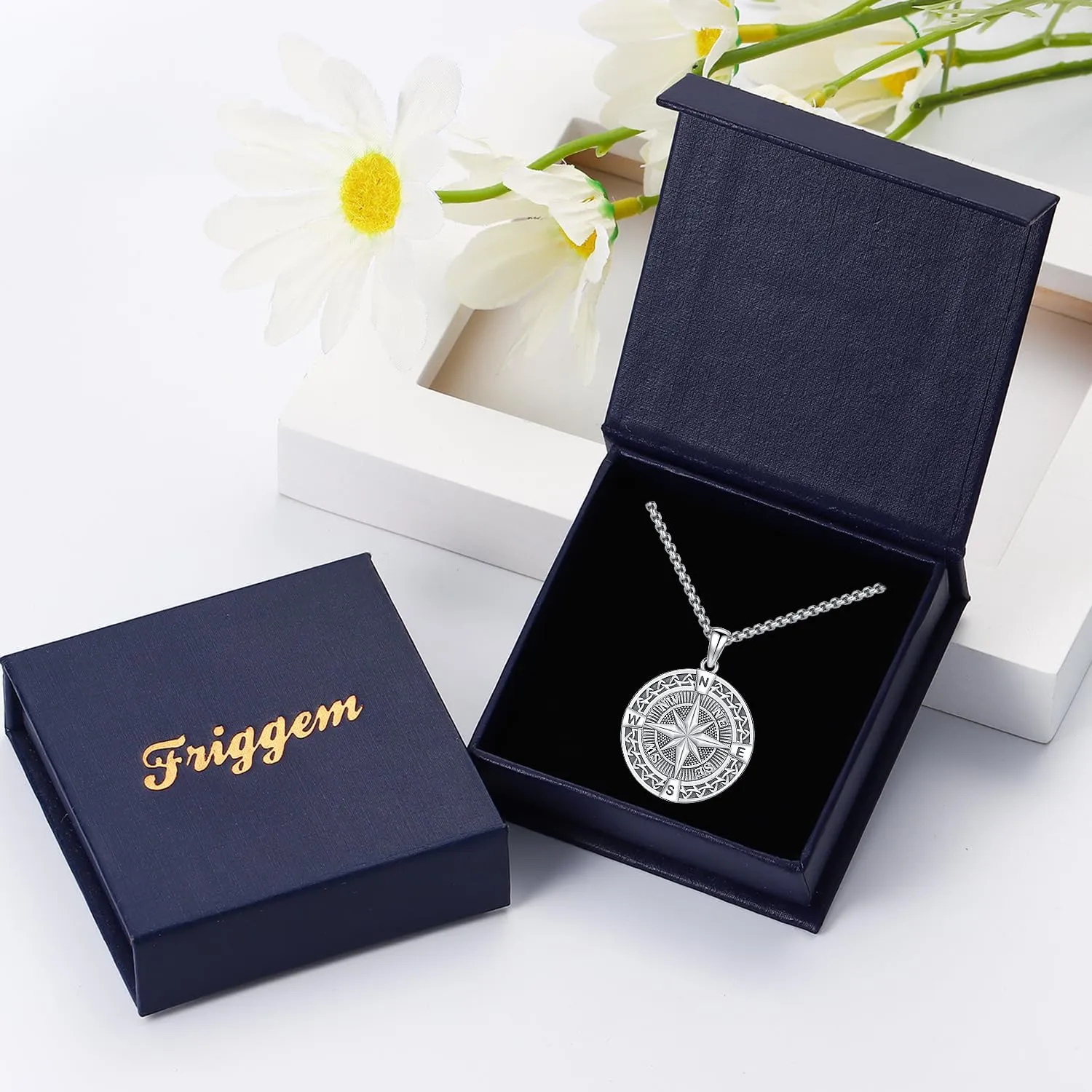 925 Sterling Silver Compass Necklace for Women Men Nautical Pendant Jewelry Gift for Adventurers Compass Jewelry