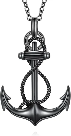 925 Sterling Silver Cubic Zirconia Sailing Necklace Anchor/Compass Nautical Charm Adjustable Chain Ocean Jewelry For Women Men