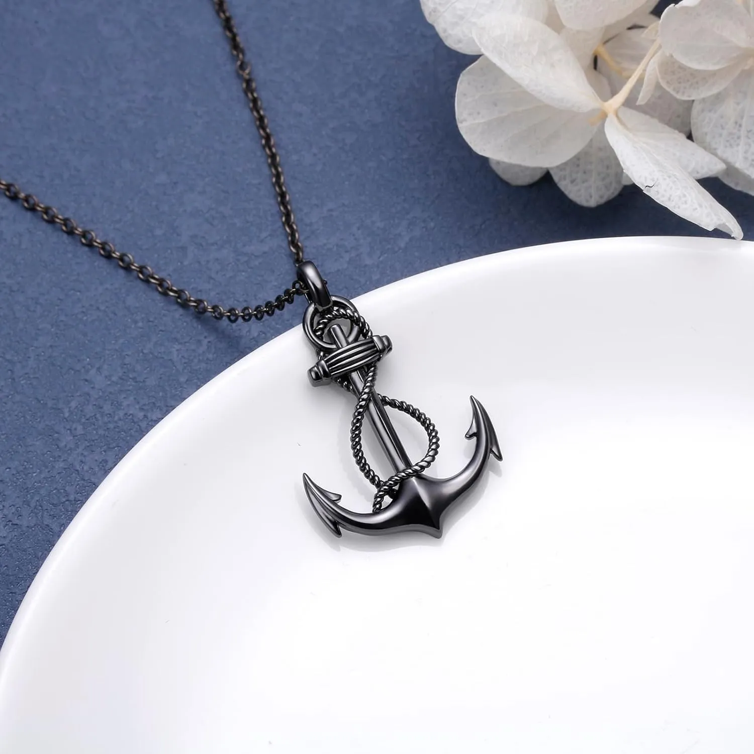 925 Sterling Silver Cubic Zirconia Sailing Necklace Anchor/Compass Nautical Charm Adjustable Chain Ocean Jewelry For Women Men