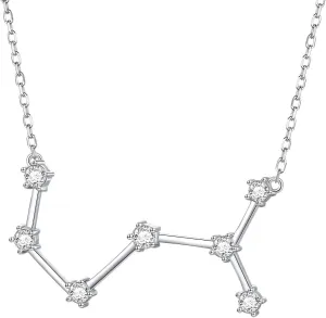 925 Sterling Silver CZ Astrology 12 Constellation Horoscope Sign Astrology Zodiac Star Necklace Birthday Jewelry for Women,18-20 inch
