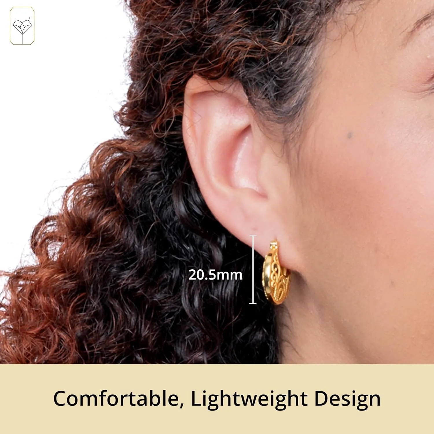 925 Sterling Silver Filigree Hoops Earrings for Women with Click Tops | Anti-Tarnishing, Lightweight & Secure Earrings for Women in Various Styles by MAX   STONE