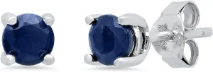 925 Sterling Silver Gemstone Round Stud Earrings for Women 5mm Birthstone with Push Backs by MAX   STONE