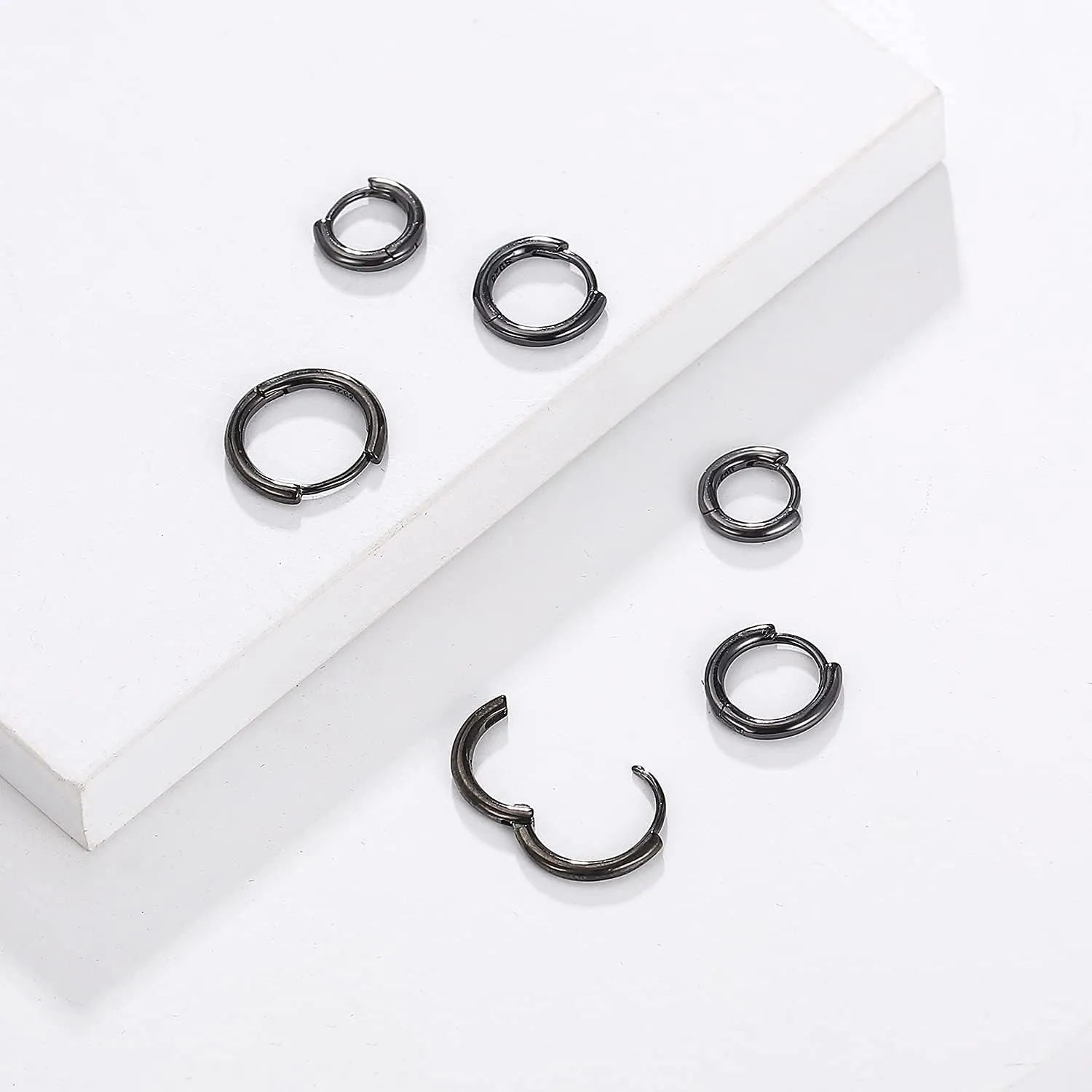 925 Sterling Silver Hoop Earrings 6mm/8mm/10mm Small Hoop Cartilage Earrings Hypoallergenic Huggie Hoop Earring for Women and Men