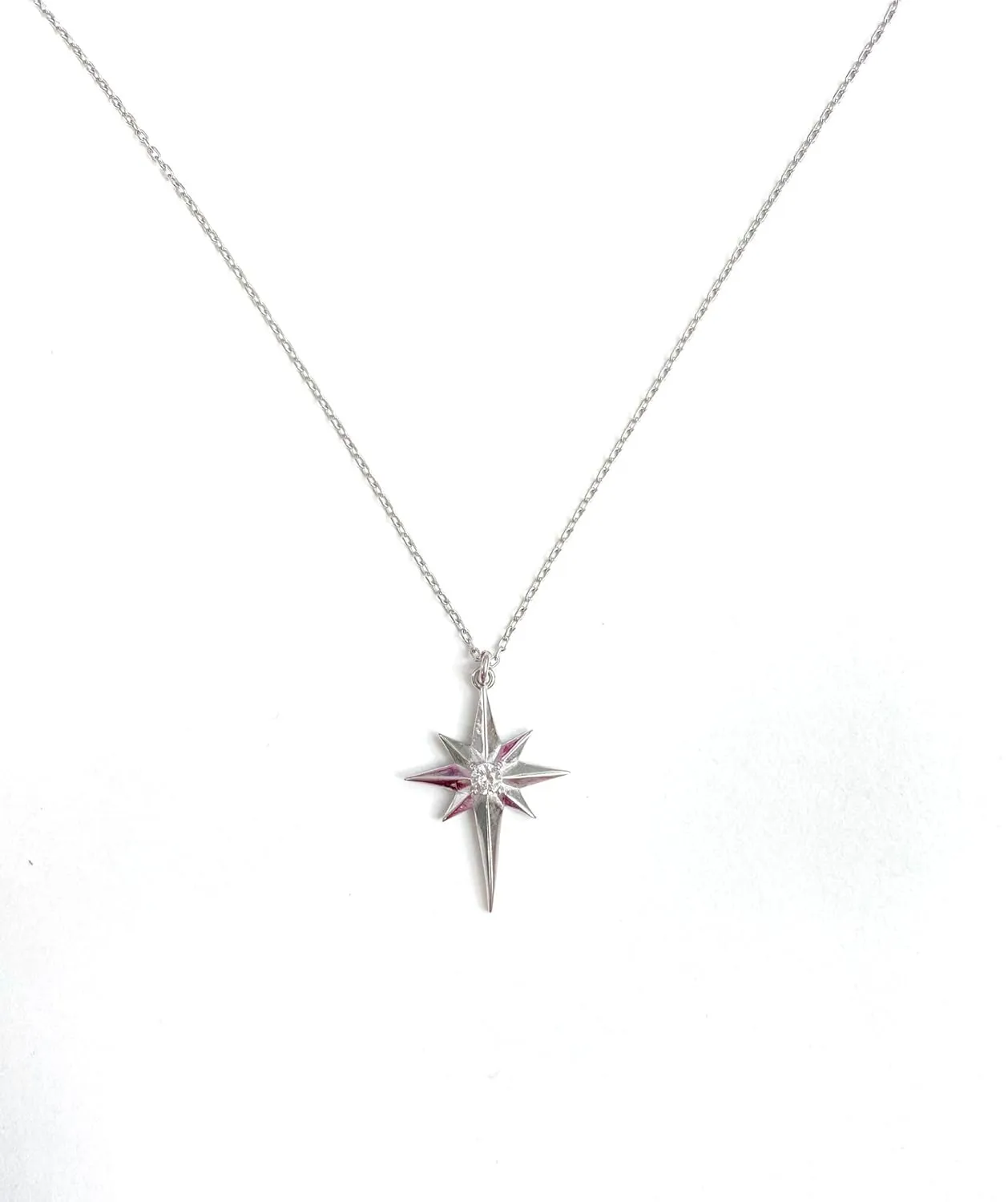 925 Sterling Silver North Star Necklace with Zircon Stone  Elegant Gift for Women, Adjustable Chain, Perfect for Birthdays, Anniversaries, and Special Occasions